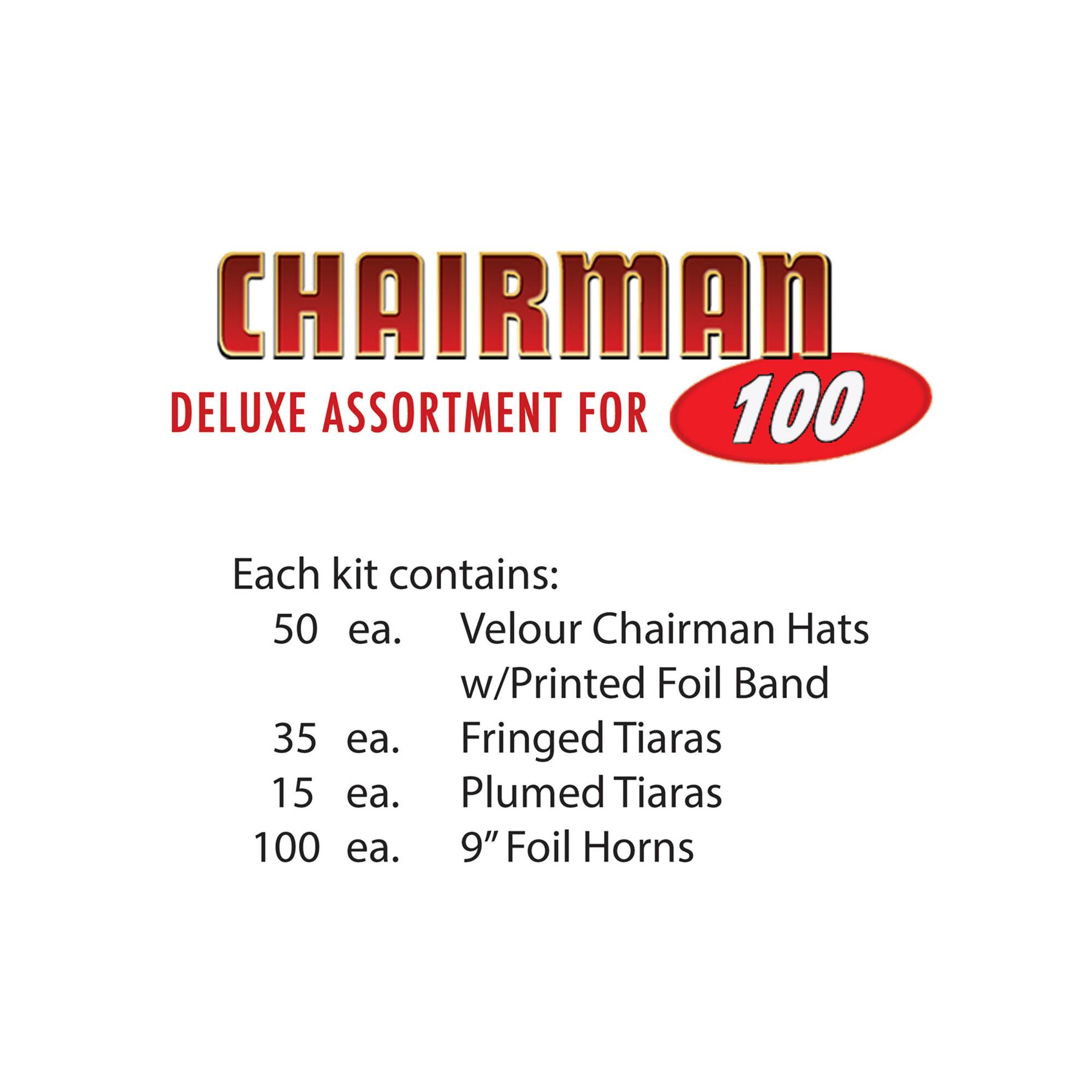 Beistle Black & Silver New Year Chairman Deluxe Party Favor Kit for 100